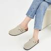 imageAlicegana Womens Suede Clogs Slip on Mules Cork Footbed Potato Shoes Comfort Closed Toe Sandals with Arch SupportGrey