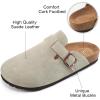 imageAlicegana Womens Suede Clogs Slip on Mules Cork Footbed Potato Shoes Comfort Closed Toe Sandals with Arch SupportGrey