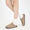 imageAlicegana Womens Suede Clogs Slip on Mules Cork Footbed Potato Shoes Comfort Closed Toe Sandals with Arch SupportTaupe