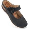 imageAlicegana Mules for Women Dressy Summer Closed Toe Sandals Casual Slip On Wedge with Adjustable Hook LoopBlack 701