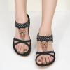 imageAlicegana Sandals for Women 2025 Dressy  Comfort Bohemian Summer Flats Ankle Elastic Strap Casual Walking Beach ShoesBlack