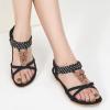 imageAlicegana Sandals for Women 2025 Dressy  Comfort Bohemian Summer Flats Ankle Elastic Strap Casual Walking Beach ShoesBlack