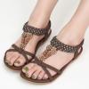 imageAlicegana Sandals for Women 2025 Dressy  Comfort Bohemian Summer Flats Ankle Elastic Strap Casual Walking Beach ShoesCoffee