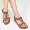 imageAlicegana Sandals for Women 2025 Dressy  Comfort Bohemian Summer Flats Ankle Elastic Strap Casual Walking Beach ShoesLightbrown