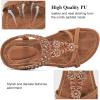 imageAlicegana Sandals for Women 2025 Dressy  Comfort Bohemian Summer Flats Ankle Elastic Strap Casual Walking Beach ShoesLightbrown