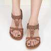 imageAlicegana Sandals for Women 2025 Dressy  Comfort Bohemian Summer Flats Ankle Elastic Strap Casual Walking Beach ShoesLightbrown