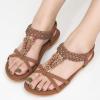 imageAlicegana Sandals for Women 2025 Dressy  Comfort Bohemian Summer Flats Ankle Elastic Strap Casual Walking Beach ShoesLightbrown