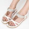 imageAlicegana Sandals for Women 2025 Dressy  Comfort Bohemian Summer Flats Ankle Elastic Strap Casual Walking Beach ShoesWhite