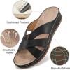 imageAlicegana Womens Sandals Wedge Shoes Dressy Summer Low Platform Slides Comfortable Walking Beach Sandals for Women 2025Black