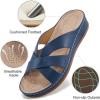imageAlicegana Womens Sandals Wedge Shoes Dressy Summer Low Platform Slides Comfortable Walking Beach Sandals for Women 2025Darkblue