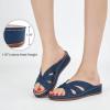 imageAlicegana Womens Sandals Wedge Shoes Dressy Summer Low Platform Slides Comfortable Walking Beach Sandals for Women 2025Darkblue