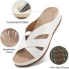 imageAlicegana Womens Sandals Wedge Shoes Dressy Summer Low Platform Slides Comfortable Walking Beach Sandals for Women 2025White
