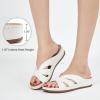 imageAlicegana Womens Sandals Wedge Shoes Dressy Summer Low Platform Slides Comfortable Walking Beach Sandals for Women 2025White