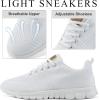 imageAlicegana Womens Sneakers Tennis Shoes Lightweight Non Slip Casual Walking RunningWhite