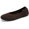 imageWomens Ballet Flat Dressy Casual Knit Shoes Round Toe Women Mesh FlatsL19darkbrown