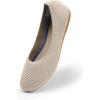 imageWomens Ballet Flat Dressy Casual Knit Shoes Round Toe Women Mesh FlatsL19khaki