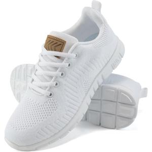 imageAlicegana Womens Sneakers Tennis Shoes Lightweight Non Slip Casual Walking RunningWhite