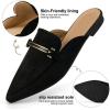 imageAlicegana Mules for Women Dressy Flats Comfortable Pointed Toe Slingback Flats Business Casual Slip On Shoes Backless LoafersBlack