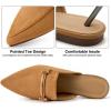 imageAlicegana Mules for Women Dressy Flats Comfortable Pointed Toe Slingback Flats Business Casual Slip On Shoes Backless LoafersBrown