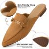 imageAlicegana Mules for Women Dressy Flats Comfortable Pointed Toe Slingback Flats Business Casual Slip On Shoes Backless LoafersBrown