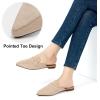 imageAlicegana Mules for Women Slingback Flats Pointed Toe Business Casual Shoes Comfortable Suede Dressy Work Backless LoafersApricot