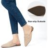imageAlicegana Mules for Women Slingback Flats Pointed Toe Business Casual Shoes Comfortable Suede Dressy Work Backless LoafersApricot