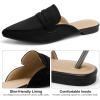 imageAlicegana Mules for Women Slingback Flats Pointed Toe Business Casual Shoes Comfortable Suede Dressy Work Backless LoafersBlack