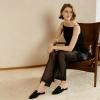 imageAlicegana Mules for Women Slingback Flats Pointed Toe Business Casual Shoes Comfortable Suede Dressy Work Backless LoafersBlack