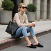 imageAlicegana Mules for Women Slingback Flats Pointed Toe Business Casual Shoes Comfortable Suede Dressy Work Backless LoafersBlack
