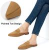 imageAlicegana Mules for Women Slingback Flats Pointed Toe Business Casual Shoes Comfortable Suede Dressy Work Backless LoafersBrown