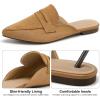 imageAlicegana Mules for Women Slingback Flats Pointed Toe Business Casual Shoes Comfortable Suede Dressy Work Backless LoafersBrown