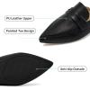 imageMules for Women Slingback Flats Comfortable Pointed Toe Backless Loafers Business Casual Shoes Dressy Slides 2025Black