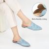 imageMules for Women Slingback Flats Comfortable Pointed Toe Backless Loafers Business Casual Shoes Dressy Slides 2025Blue
