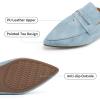 imageMules for Women Slingback Flats Comfortable Pointed Toe Backless Loafers Business Casual Shoes Dressy Slides 2025Blue