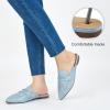 imageMules for Women Slingback Flats Comfortable Pointed Toe Backless Loafers Business Casual Shoes Dressy Slides 2025Blue