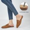 imageMules for Women Slingback Flats Comfortable Pointed Toe Backless Loafers Business Casual Shoes Dressy Slides 2025Brown
