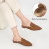 imageMules for Women Slingback Flats Comfortable Pointed Toe Backless Loafers Business Casual Shoes Dressy Slides 2025Brown