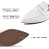 imageMules for Women Slingback Flats Comfortable Pointed Toe Backless Loafers Business Casual Shoes Dressy Slides 2025White