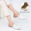 imageMules for Women Slingback Flats Comfortable Pointed Toe Backless Loafers Business Casual Shoes Dressy Slides 2025White