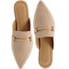 imageAlicegana Mules for Women Dressy Flats Comfortable Pointed Toe Slingback Flats Business Casual Slip On Shoes Backless LoafersApricot