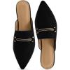 imageAlicegana Mules for Women Dressy Flats Comfortable Pointed Toe Slingback Flats Business Casual Slip On Shoes Backless LoafersBlack