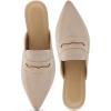 imageAlicegana Mules for Women Slingback Flats Pointed Toe Business Casual Shoes Comfortable Suede Dressy Work Backless LoafersApricot