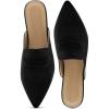 imageAlicegana Mules for Women Slingback Flats Pointed Toe Business Casual Shoes Comfortable Suede Dressy Work Backless LoafersBlack