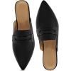 imageMules for Women Slingback Flats Comfortable Pointed Toe Backless Loafers Business Casual Shoes Dressy Slides 2025Black