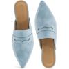 imageMules for Women Slingback Flats Comfortable Pointed Toe Backless Loafers Business Casual Shoes Dressy Slides 2025Blue