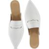 imageMules for Women Slingback Flats Comfortable Pointed Toe Backless Loafers Business Casual Shoes Dressy Slides 2025White
