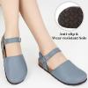 imageAlicegana Closed Toe Sandals for Women  Arch Support Dressy Flat Sandals Comfortable Summer Shoes 2025Blue
