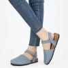 imageAlicegana Closed Toe Sandals for Women  Arch Support Dressy Flat Sandals Comfortable Summer Shoes 2025Blue