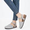 imageAlicegana Closed Toe Sandals for Women  Arch Support Dressy Flat Sandals Comfortable Summer Shoes 2025Grey