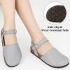 imageAlicegana Closed Toe Sandals for Women  Arch Support Dressy Flat Sandals Comfortable Summer Shoes 2025Grey